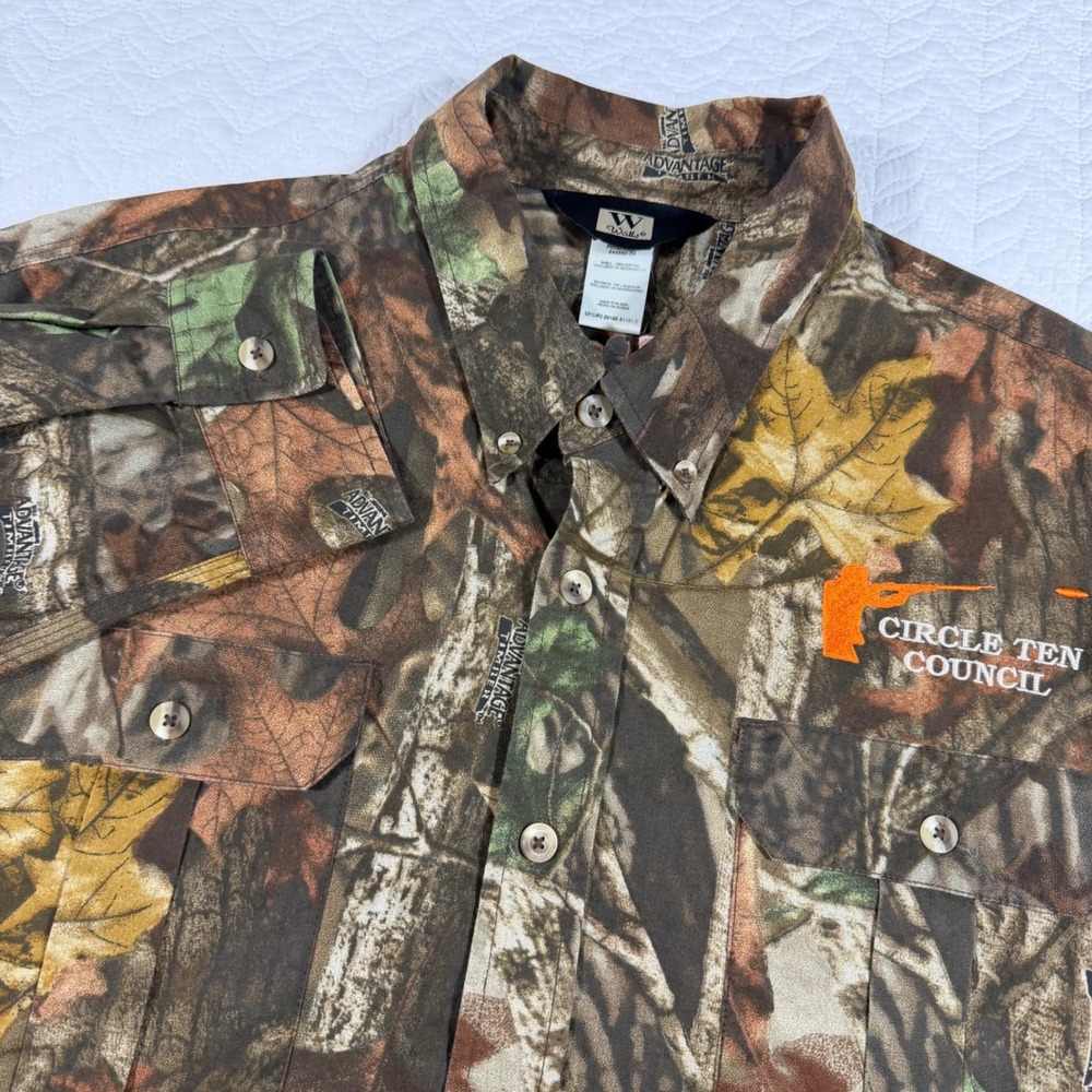 Vtg Walls Advantage‎ Timber Camo Shirt Mens XL Brown Hunting Made in Russia EUC